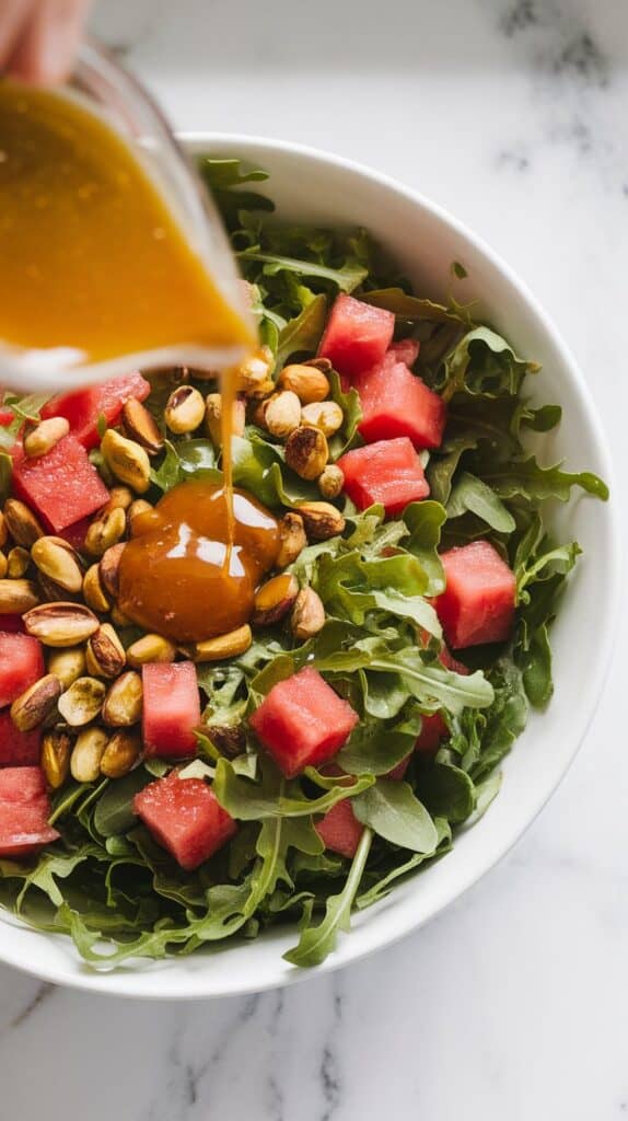 Watermelon Arugula Pistachio Salad