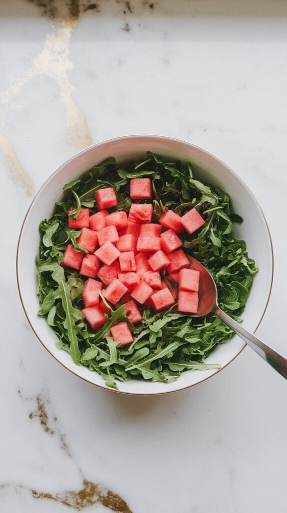 Watermelon Arugula Pistachio Salad