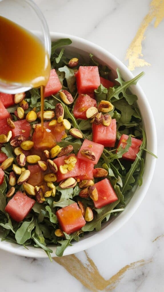 Watermelon Arugula Pistachio Salad