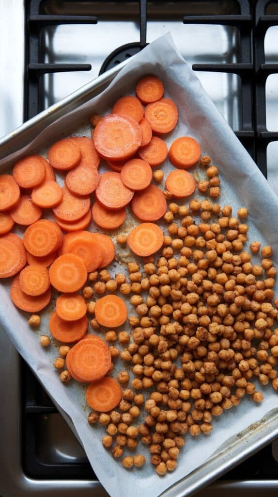 Roasted Carrot & Chickpea Cottage Cheese Salad