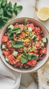 Watermelon Quinoa Mint Salad