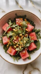 Watermelon Arugula Pistachio Salad