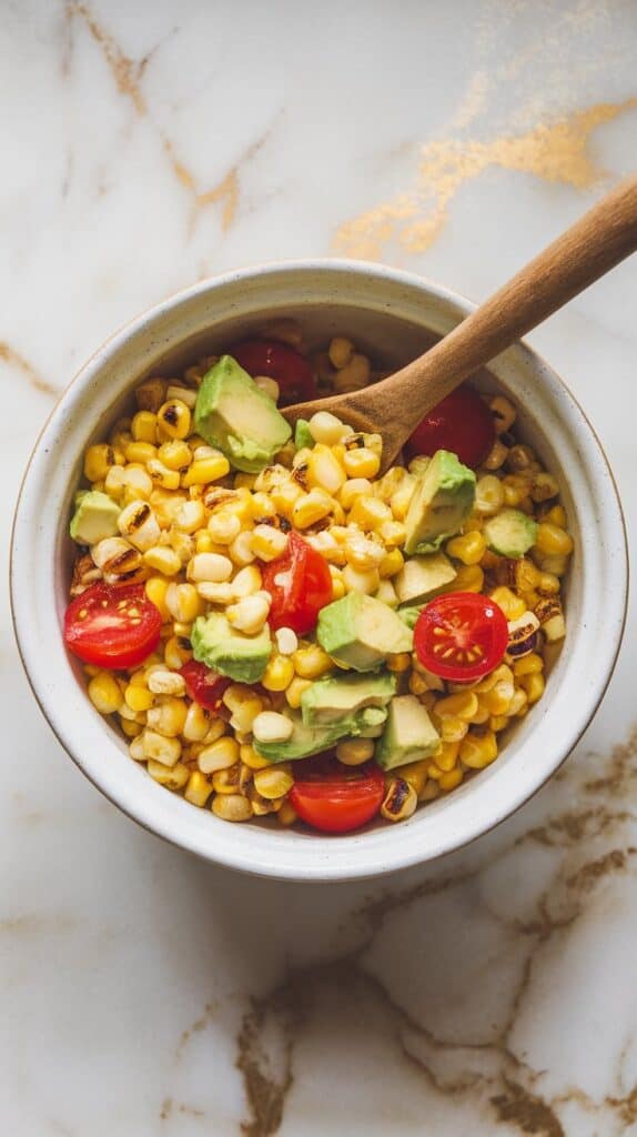 Grilled Corn & Avocado Cottage Cheese Salad