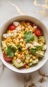 Grilled Corn & Avocado Cottage Cheese Salad