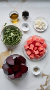 Watermelon Beet Goat Cheese Salad