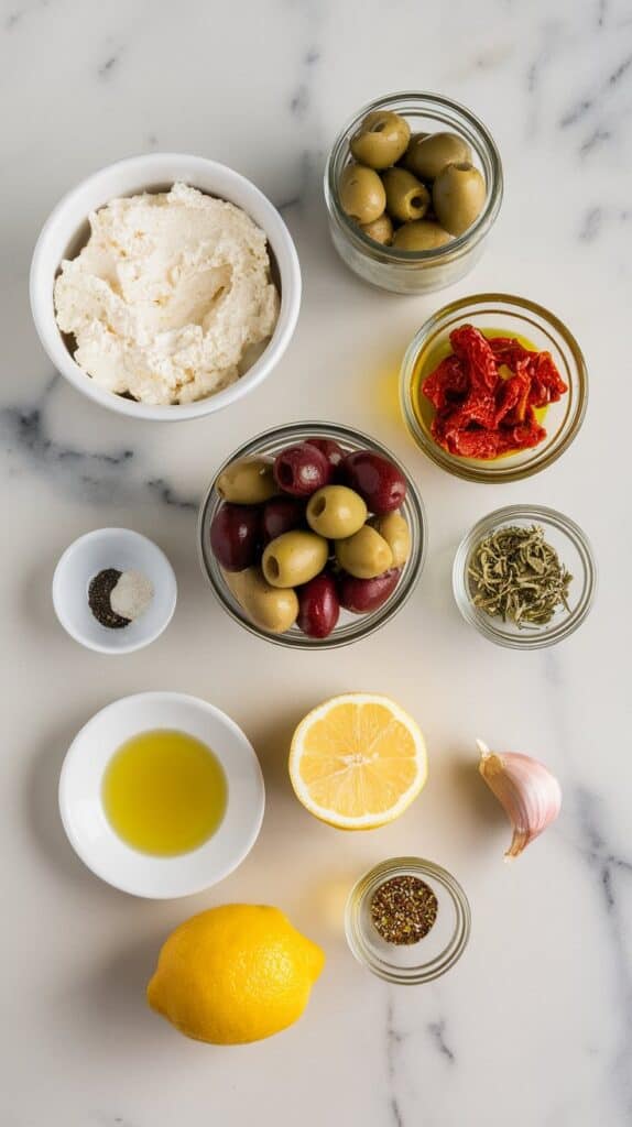 Mediterranean Olive Herb Cottage Cheese Dip