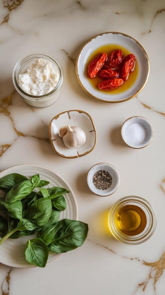 Sun-Dried Tomato Basil Cottage Cheese Dip