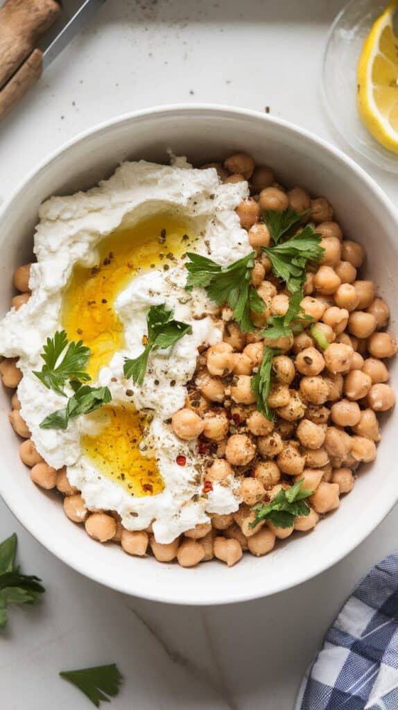 Chickpea and Cottage Cheese Salad