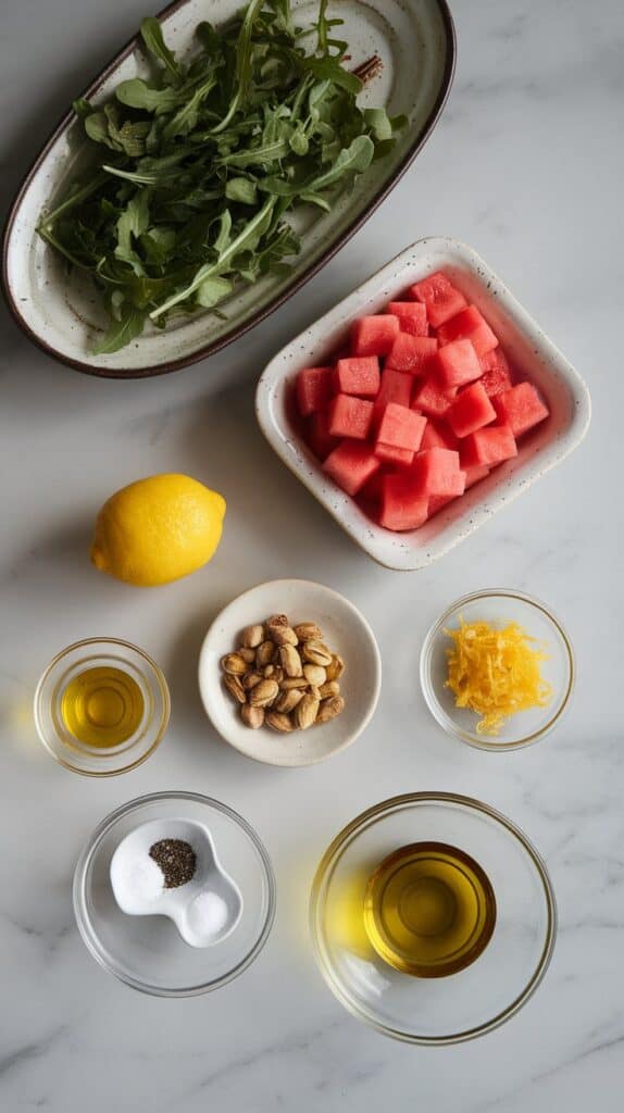 Watermelon Arugula Pistachio Salad