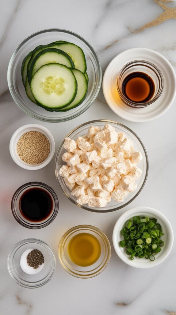 Asian-Inspired Cucumber Cottage Cheese Salad