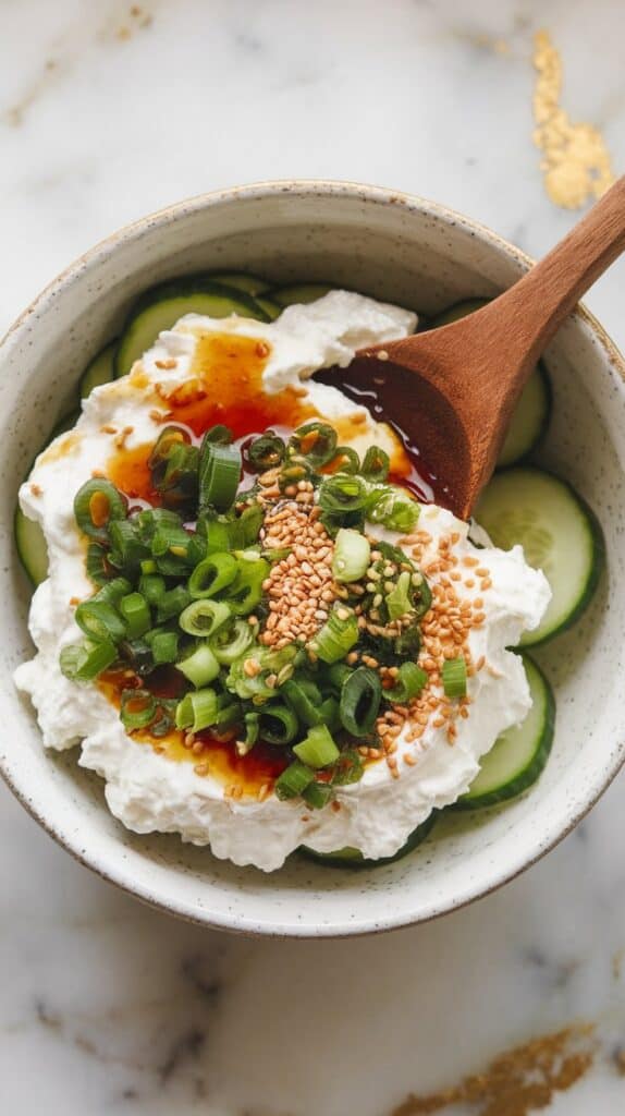 Asian-Inspired Cucumber Cottage Cheese Salad