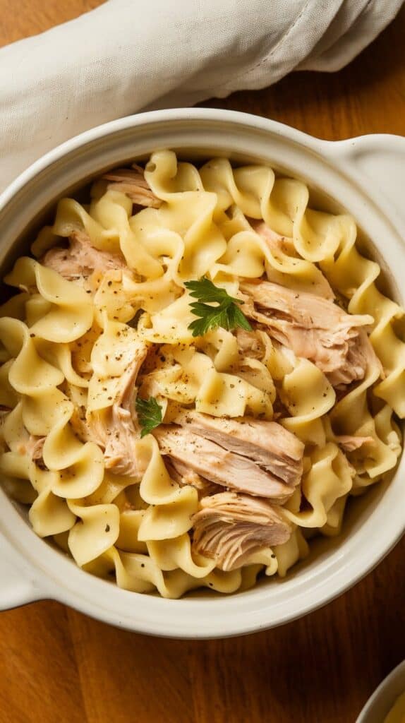 Crockpot Chicken with Buttered Noodles