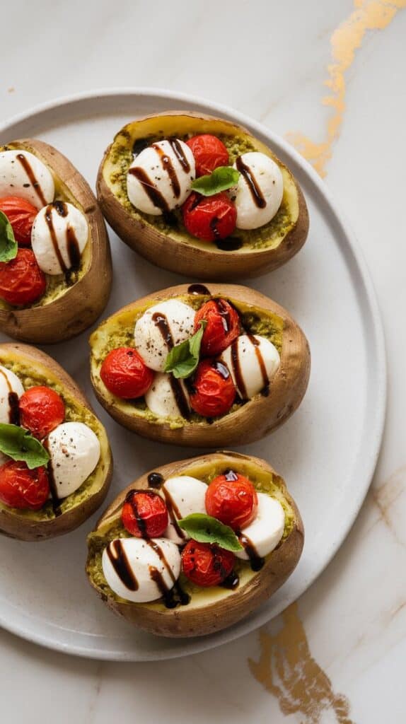Pesto Caprese Baked Potato