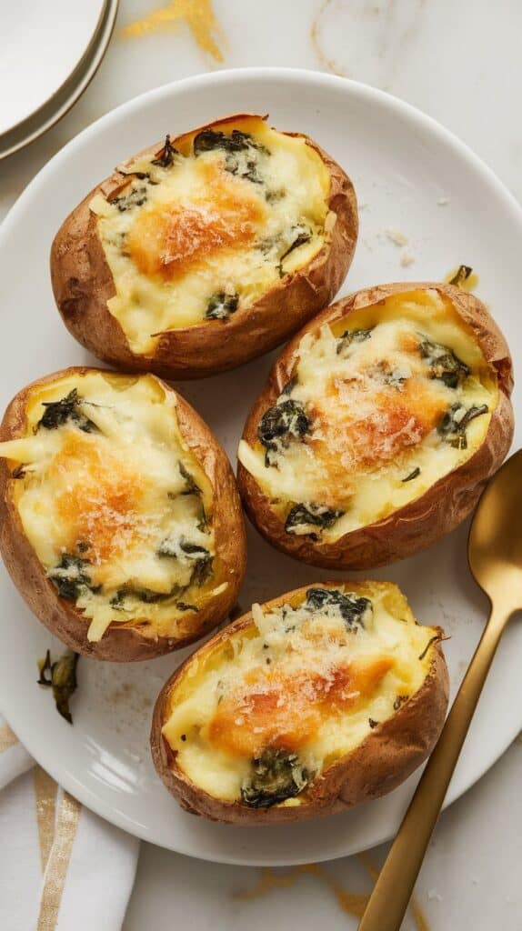 Spinach Artichoke Baked Potato