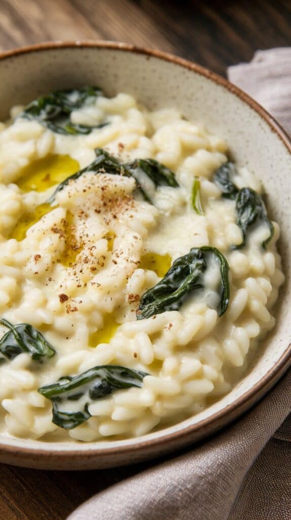 Creamy Spinach Basmati Rice Risotto