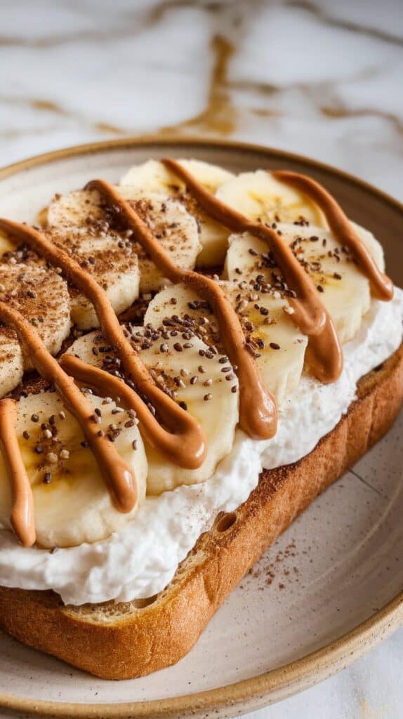 Peanut Butter Banana Cottage Cheese Toast
