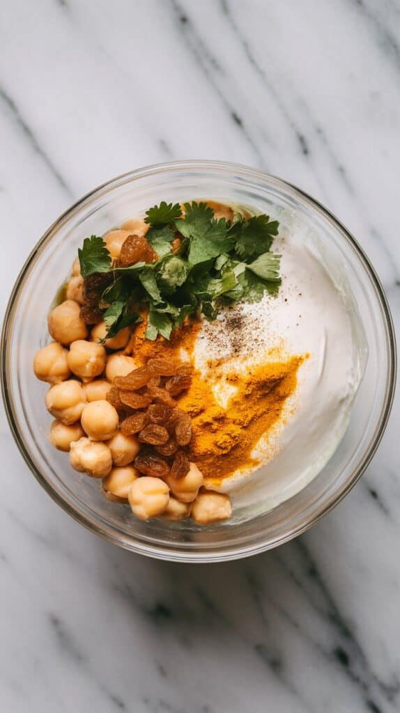 Curry Chickpea Cottage Cheese Salad
