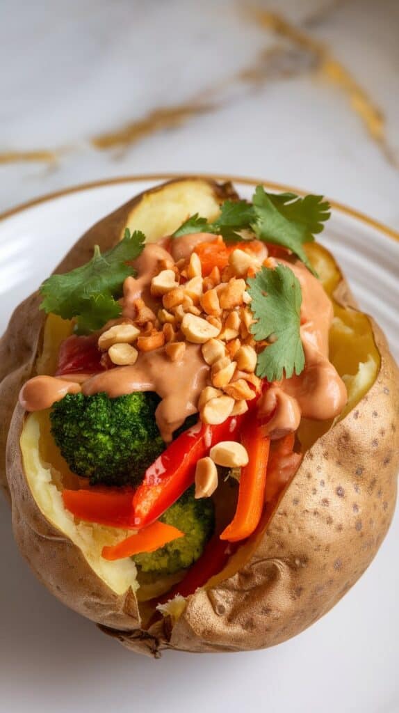 Thai Peanut Baked Potatoes