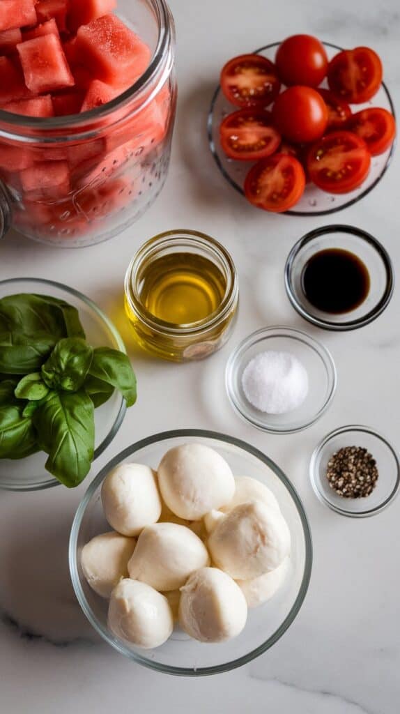 Watermelon Tomato Mozzarella Salad