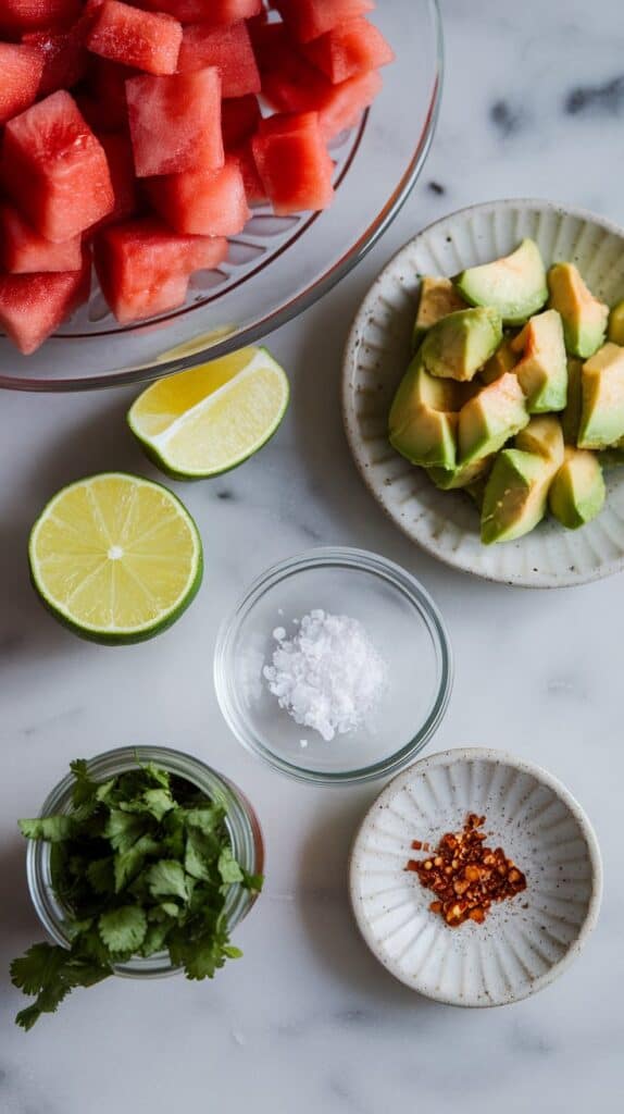Watermelon Avocado Lime Salad