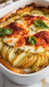 Pesto & Mozzarella Scalloped Potatoes
