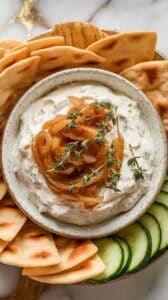 Caramelized Onion Thyme Cottage Cheese Dip