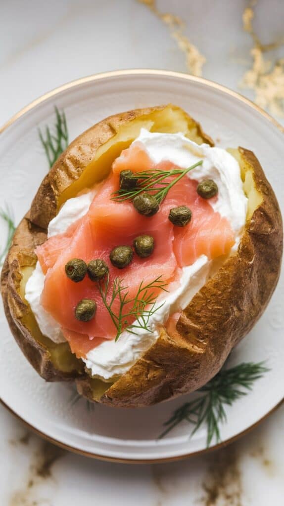 Smoked Salmon & Cream Cheese Baked Potato