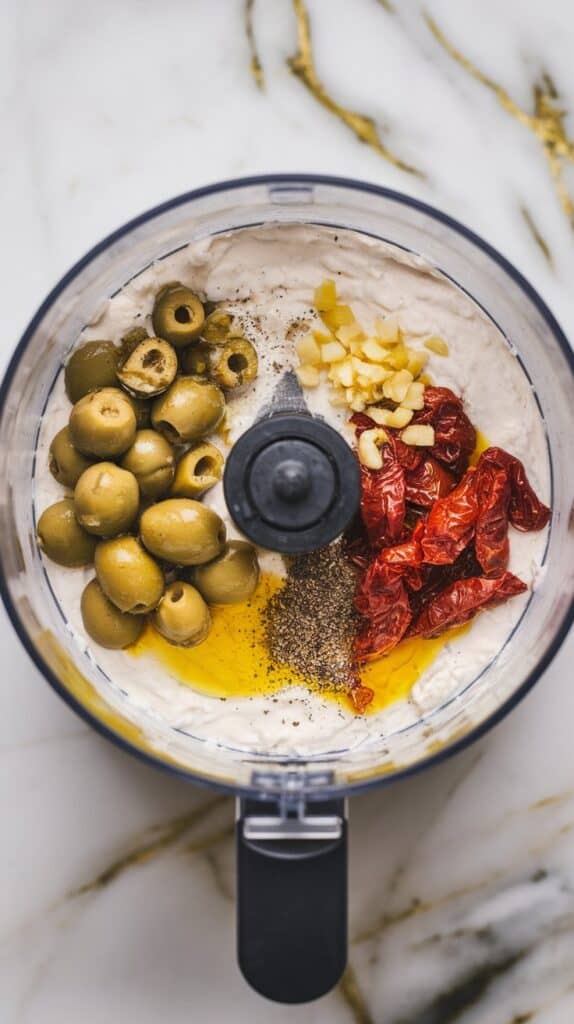 Mediterranean Olive Herb Cottage Cheese Dip
