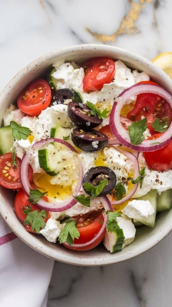 Mediterranean Cottage Cheese Salad