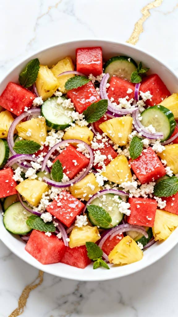 Watermelon Pineapple Salad