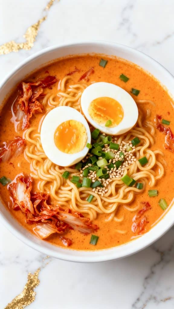 Creamy Spicy Kimchi Ramen