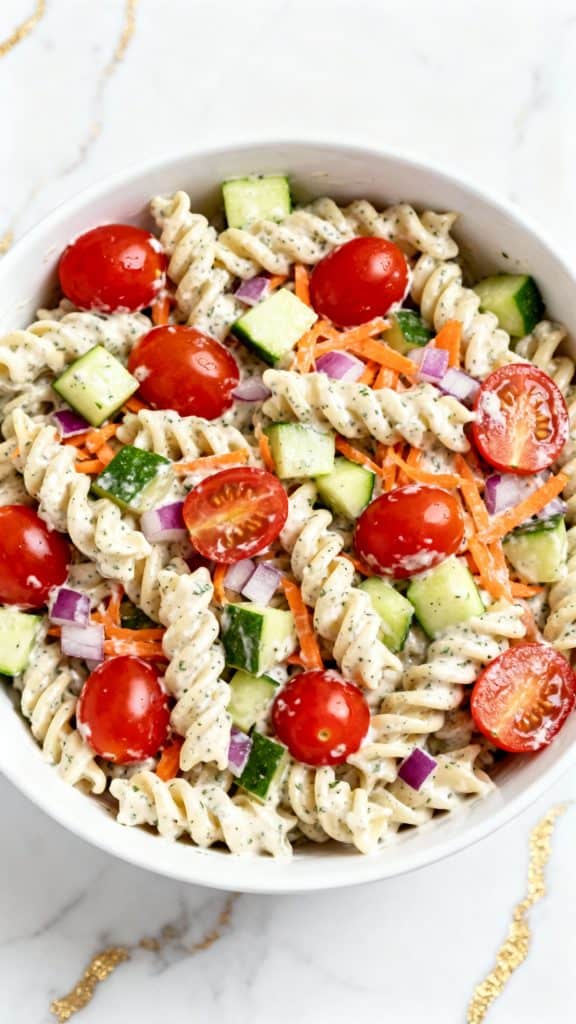 Cottage Cheese Ranch Pasta Salad