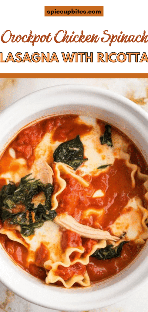 Crockpot Chicken Spinach Lasagna with Ricotta