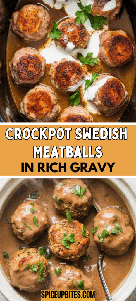 Crockpot Swedish Meatballs in Rich Gravy