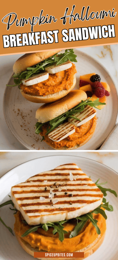 Pumpkin Halloumi Breakfast Sandwich
