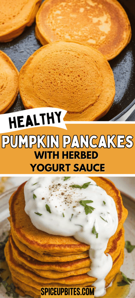 Pumpkin Pancakes with Herbed Yogurt Sauce (4)