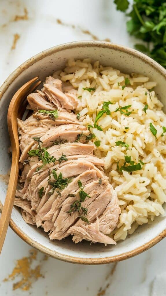 Crockpot Garlic Butter Chicken & Herb Rice