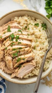 Crockpot Garlic Butter Chicken & Herb Rice