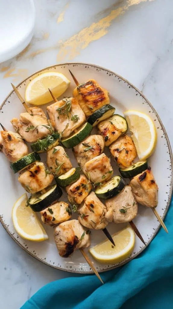 Grilled Chicken and Zucchini Skewers