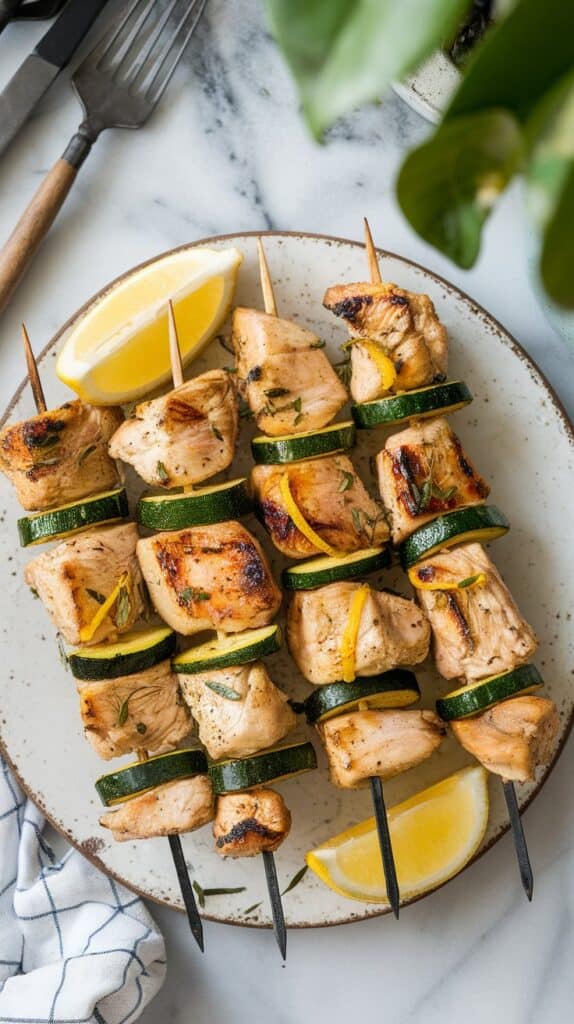 Grilled Chicken and Zucchini Skewers