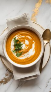 Roasted Pumpkin, Carrot, and Sweet Potato Soup