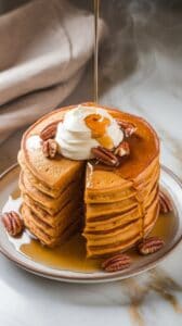 Pumpkin Ricotta Pancakes with Maple Butter