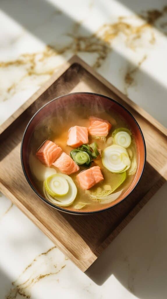 Salmon & Leek Miso Soup