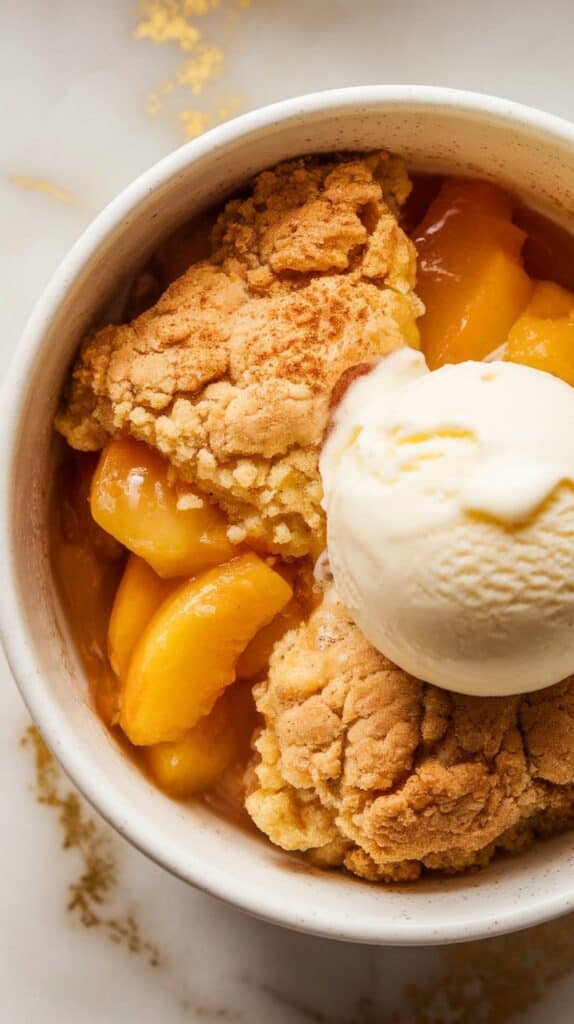 Easy Crockpot Peach Cobbler Dump Cake