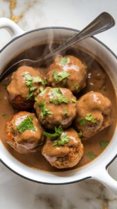 Crockpot Swedish Meatballs in Rich Gravy