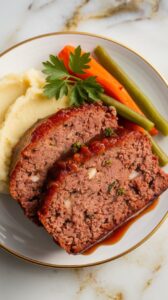 Crockpot Glazed Meatloaf with Garlic & Herbs