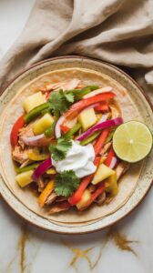 Smoky Pineapple Crockpot Chicken Fajitas