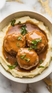 Crockpot Salisbury Steak Meatballs