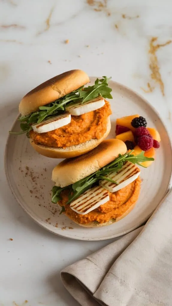 Pumpkin Halloumi Breakfast Sandwich
