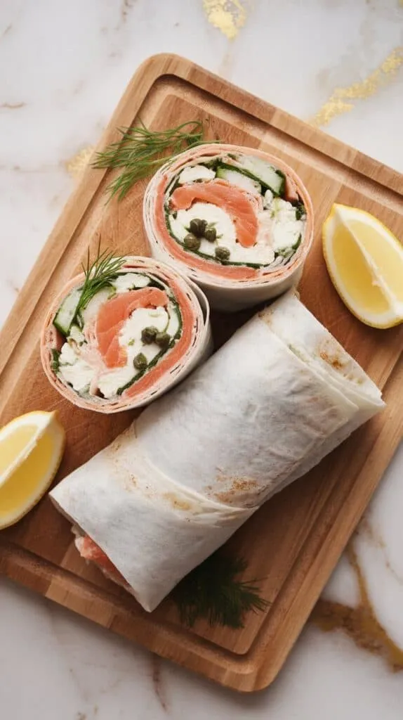 Smoked Salmon and Cottage Cheese Wraps
